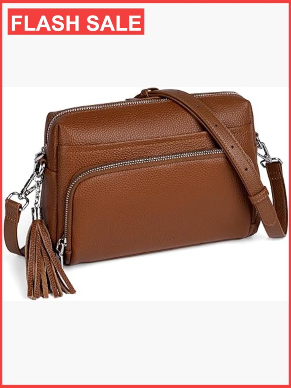 Genuine Leather Crossbody Bag with RFID Wallet